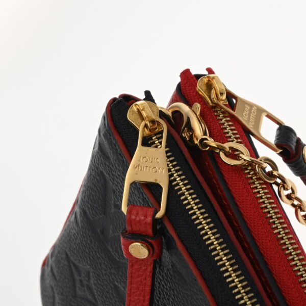 ik 00 0612905 10 Louis Vuitton Monogram Empreinte Pochette Double Zip Shoulder Bag Marine Rouge