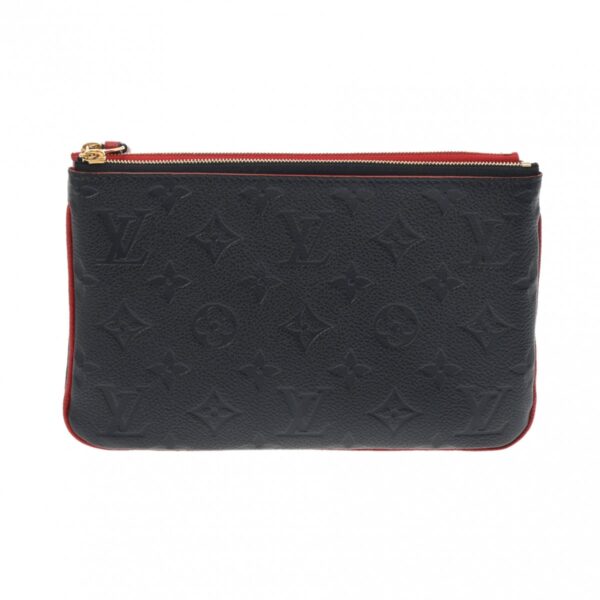 ik 00 0612905 2 Louis Vuitton Monogram Empreinte Pochette Double Zip Shoulder Bag Marine Rouge