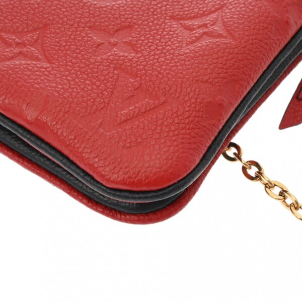 ik 00 0612905 9 Louis Vuitton Monogram Empreinte Pochette Double Zip Shoulder Bag Marine Rouge