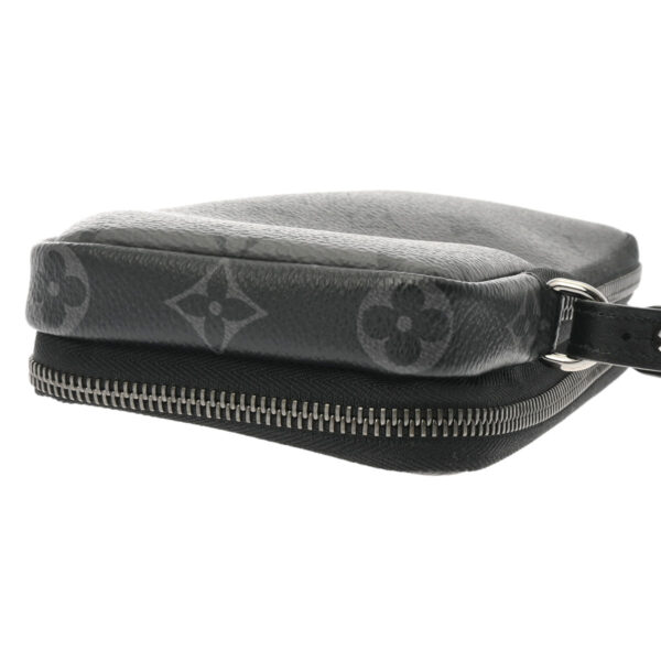 ik 00 0613085 6 Louis Vuitton Monogram Eclipse Double Phone Wallet Black Gray