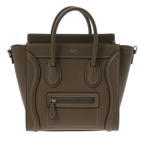 ik 00 0613094 2 Celine Luggage Nano 2Way Handbag Drummed Calf Pickpocket