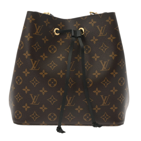 ik 00 0613112 2 Louis Vuitton Monogram Neo Noe Shoulder Bag Brown Noir Black