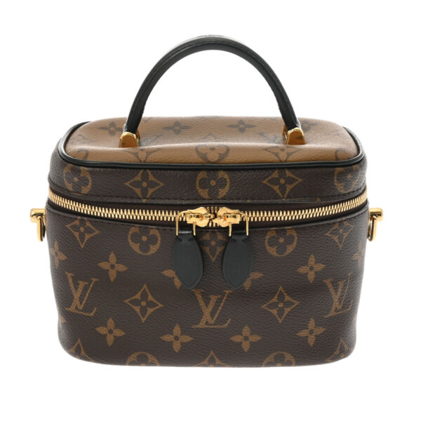 ik 00 0613752 2 Louis Vuitton Monogram Reverse Vanity NV PM 2WAY Chain Shoulder Bag Brown