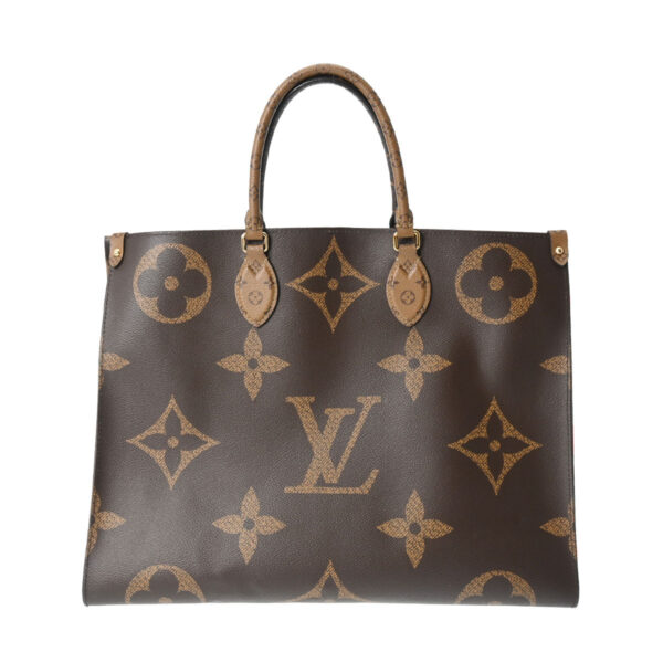 ik 00 0613784 2 Louis Vuitton Monogram Giant Reverse On the Go GM Tote Bag Brown