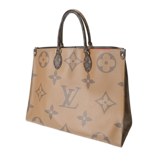 ik 00 0613784 3 Louis Vuitton Monogram Giant Reverse On the Go GM Tote Bag Brown