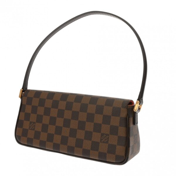 ik 00 0613810 3 Louis Vuitton Recital Shoulder Bag Damier Ebene Brown