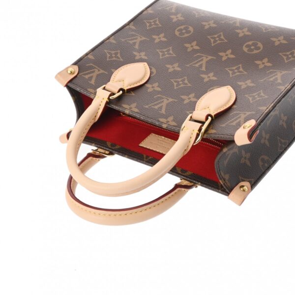 ik 00 0613820 4 Louis Vuitton Monogram Sac Plat BB 2WAY Tote Bag Brown