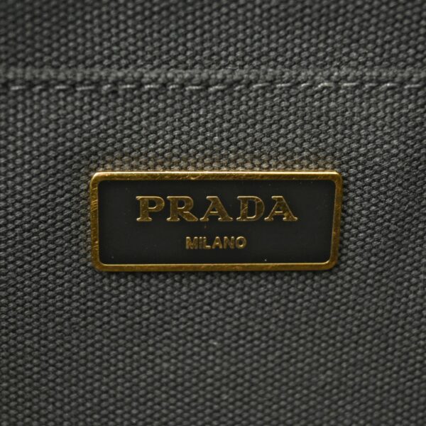 ik 00 0613935 15 Prada Canapa Tote Handbag Canvas Black