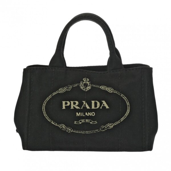 ik 00 0613935 2 Prada Canapa Tote Handbag Canvas Black