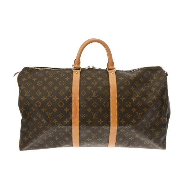 ik 00 0613958 2 Louis Vuitton Keepall 55 Bag Monogram Canvas Brown