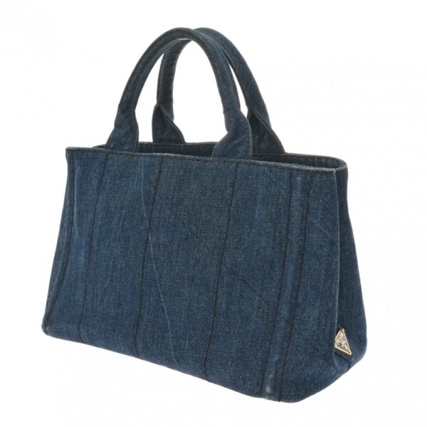 ik 00 0613966 3 Prada Canapa Tote Handbag Denim Blue