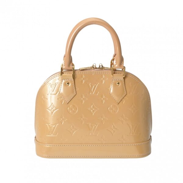 ik 00 0613979 2 Louis Vuitton Alma BB Handbag Monogram Vernis Beige Poudre