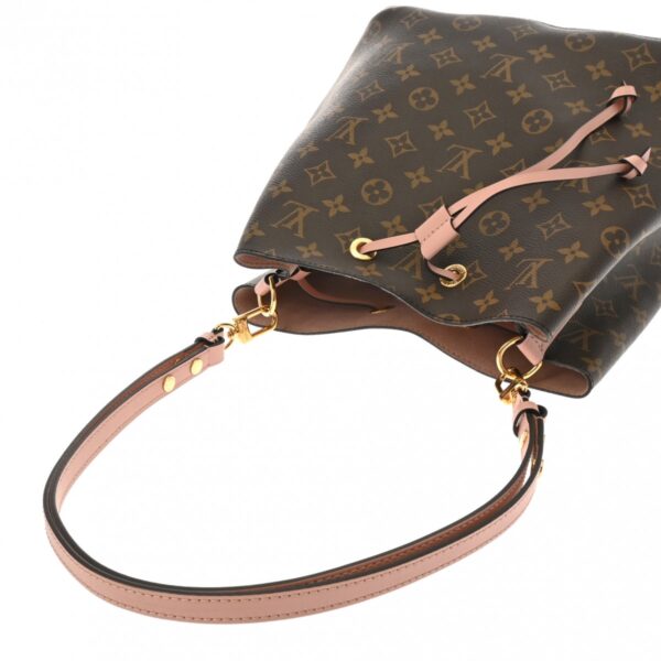 ik 00 0613988 4 Louis Vuitton Neonoe Shoulder Bag Canvas Brown Rose Poudre