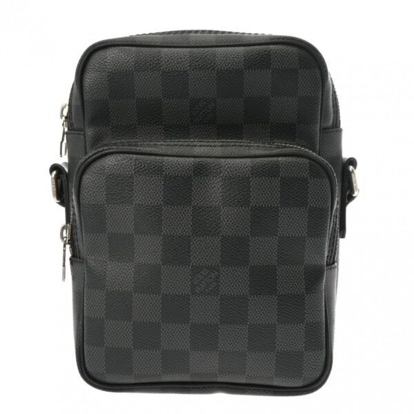 ik 00 0613992 2 Louis Vuitton Rem Shoulder Bag Damier Graphite Canvas Black