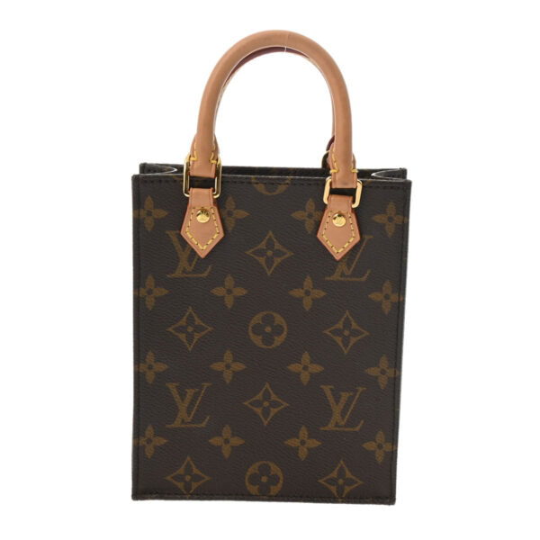 ik 00 0614501 2 Louis Vuitton Monogram Petite Sac Plat 2WAY Handbag Brown