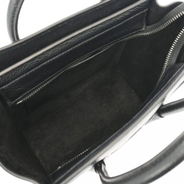 ik 00 0614739 13 Celine Luggage Nano 2Way Handbag Drummed Calf Black