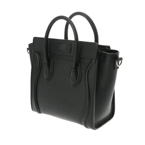 ik 00 0614739 3 Celine Luggage Nano 2Way Handbag Drummed Calf Black