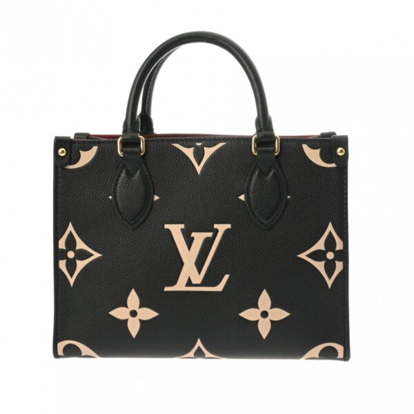 ik 00 0615480 2 Louis Vuitton On the Go PM 2Way Empreinte Leather Black Beige