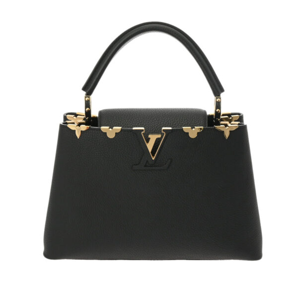 ik 00 0615482 2 Louis Vuitton Capucines MM Handbag Taurillon Leather Noir