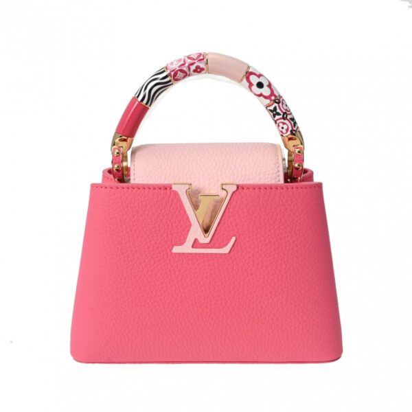 ik 00 0615496 2 Louis Vuitton Capucines Mini Handbag Taurillon Leather Rose