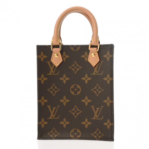 ik 00 0615501 2 Louis Vuitton Petite Sac Plat Handbag Monogram Canvas Brown