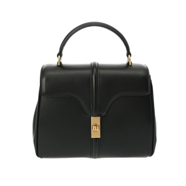 ik 00 0615508 2 Celine Mini 16 2Way Bag Satin Calf Black