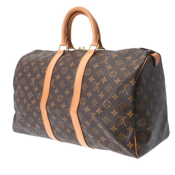 ik 00 0616339 3 Louis Vuitton Keepall 45 Bag Monogram Canvas Brown