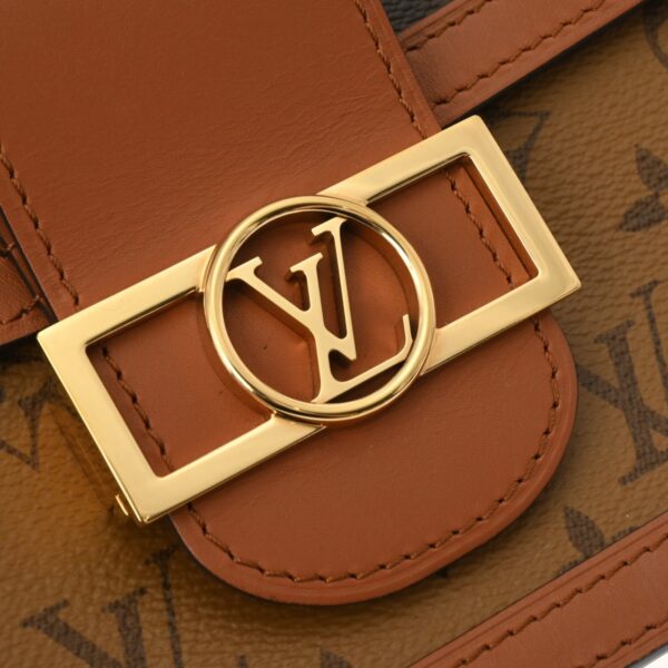 ik 00 0616347 9 Louis Vuitton Dauphine MM 2Way Shoulder Bag Reverse Brown