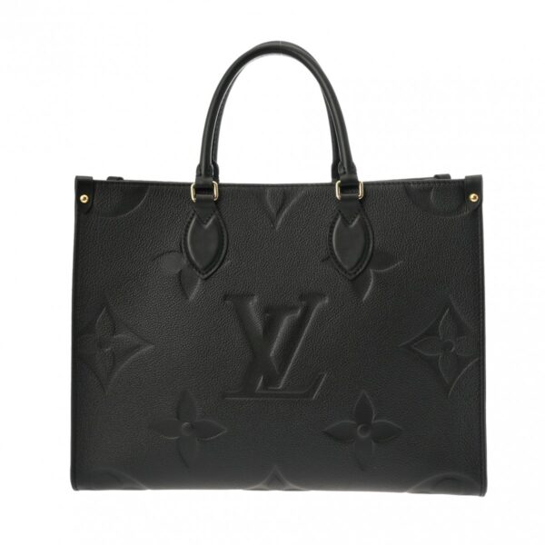 ik 00 0616351 2 Louis Vuitton On the Go MM 2Way Tote Leather Noir Black