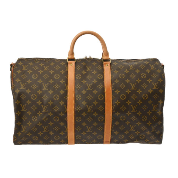 ik 00 0616365 2 Louis Vuitton Keepall Bandouliere 55 2Way Bag Monogram Canvas Brown