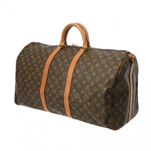 ik 00 0616365 3 Louis Vuitton Keepall Bandouliere 55 2Way Bag Monogram Canvas Brown