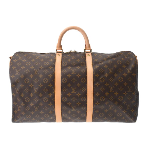 ik 00 0616378 2 Louis Vuitton Keepall Bandouliere 55 2Way Bag Monogram Canvas Brown