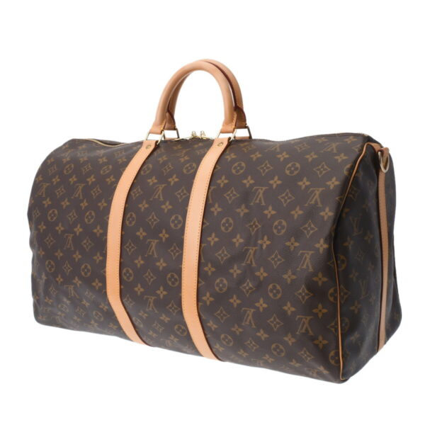 ik 00 0616378 3 Louis Vuitton Keepall Bandouliere 55 2Way Bag Monogram Canvas Brown