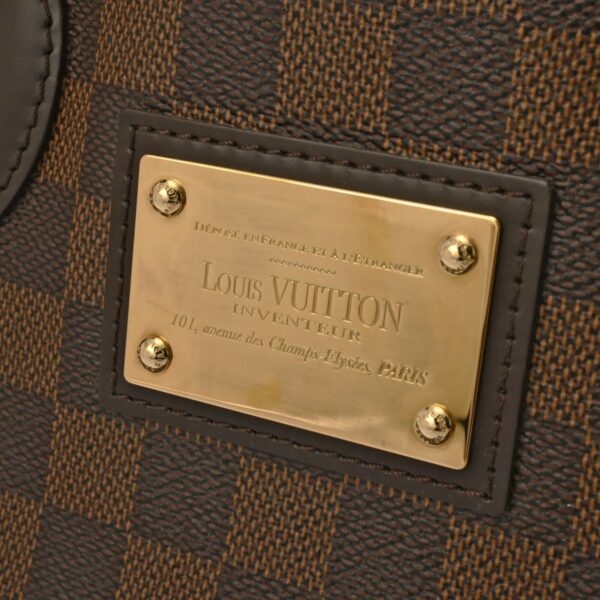 ik 00 0619428 16 LOUIS VUITTON Damier Hampstead PM Tote Bag Brown