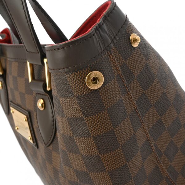 ik 00 0619428 9 LOUIS VUITTON Damier Hampstead PM Tote Bag Brown