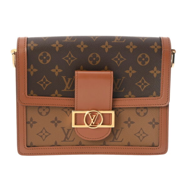 ik 00 0619845 2 Louis Vuitton Dauphine MM Shoulder Bag Monogram Reverse Brown