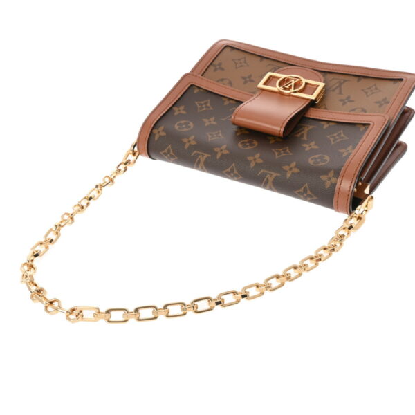 ik 00 0619845 4 Louis Vuitton Dauphine MM Shoulder Bag Monogram Reverse Brown