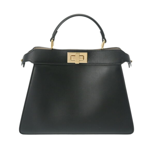 ik 00 0620605 2 Fendi Peekaboo ISeeU Small Handbag Calf Leather Black