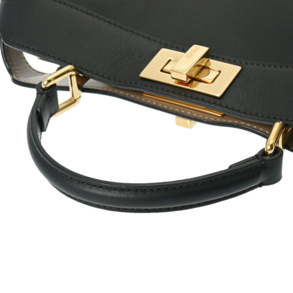 ik 00 0620605 4 Fendi Peekaboo ISeeU Small Handbag Calf Leather Black