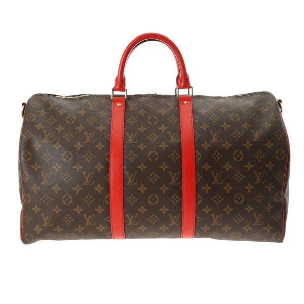 ik 00 0621429 2 Louis Vuitton Keepall Bandouliere 50 2Way Bag Canvas Poppy Red