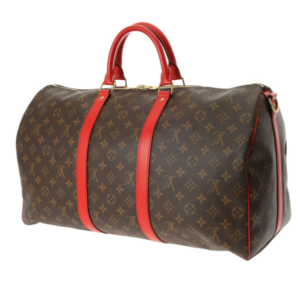 ik 00 0621429 3 Louis Vuitton Keepall Bandouliere 50 2Way Bag Canvas Poppy Red