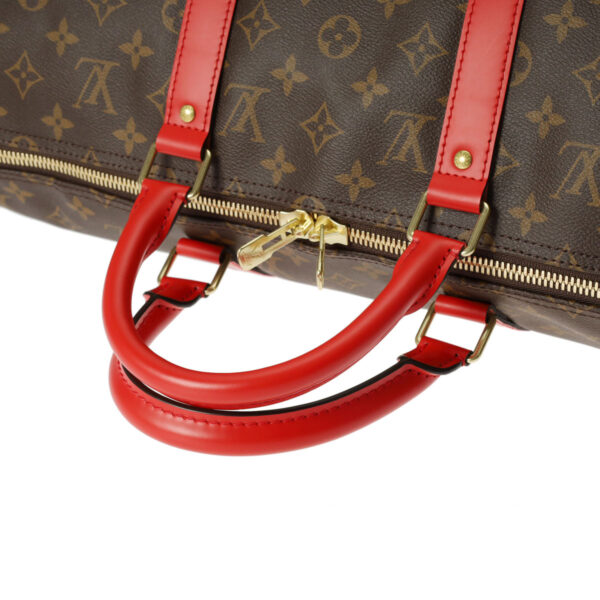 ik 00 0621429 4 Louis Vuitton Keepall Bandouliere 50 2Way Bag Canvas Poppy Red