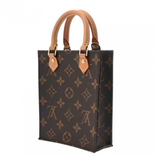 ik 00 0621608 3 Louis Vuitton Petite Sac Plat 2Way Handbag Monogram Canvas Brown