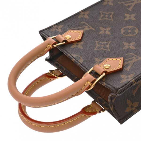 ik 00 0621608 4 Louis Vuitton Petite Sac Plat 2Way Handbag Monogram Canvas Brown