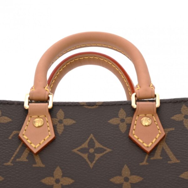 ik 00 0621608 5 Louis Vuitton Petite Sac Plat 2Way Handbag Monogram Canvas Brown