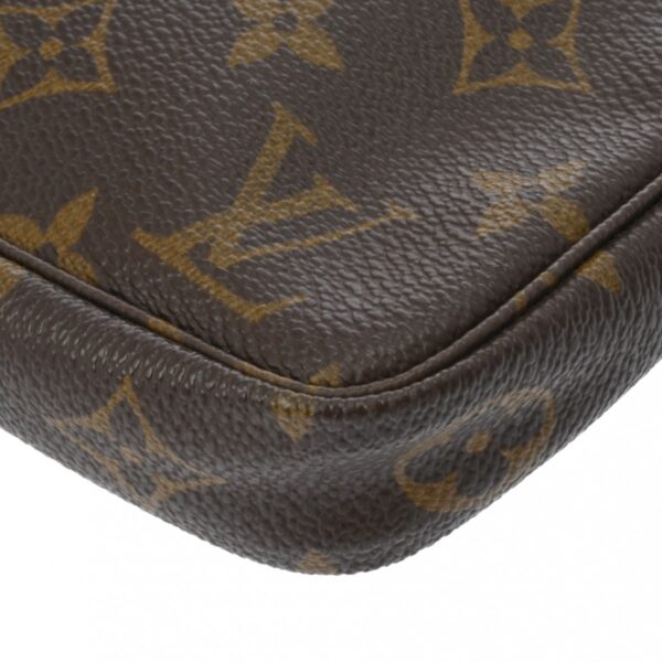 ik 00 0621617 10 Louis Vuitton Pochette Accessoire Pouch Monogram Canvas Nume Leather Brown