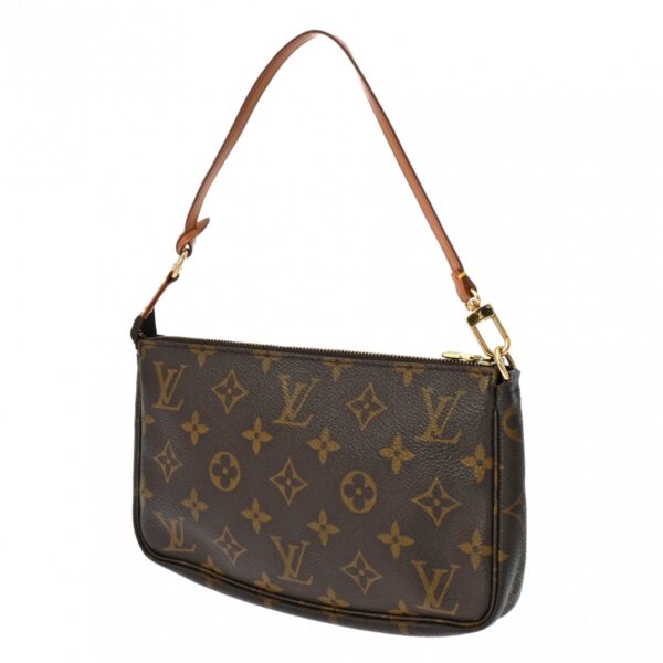 ik 00 0621617 3 Louis Vuitton Pochette Accessoire Pouch Monogram Canvas Nume Leather Brown