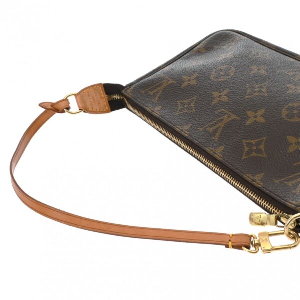 ik 00 0621617 4 Louis Vuitton Pochette Accessoire Pouch Monogram Canvas Nume Leather Brown