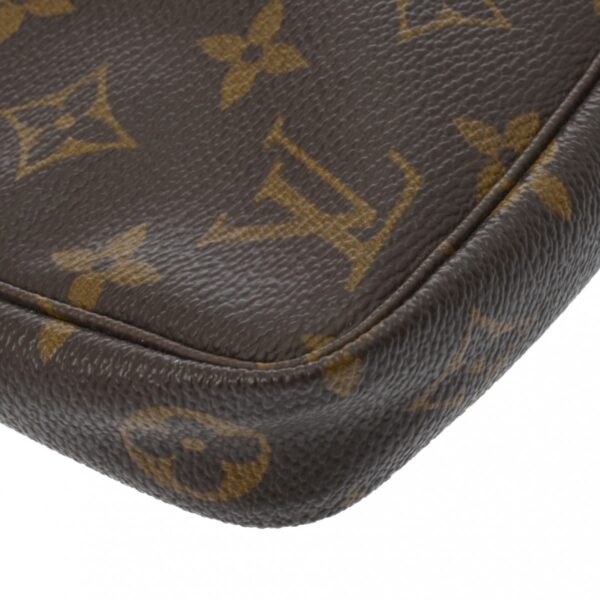 ik 00 0621617 7 Louis Vuitton Pochette Accessoire Pouch Monogram Canvas Nume Leather Brown