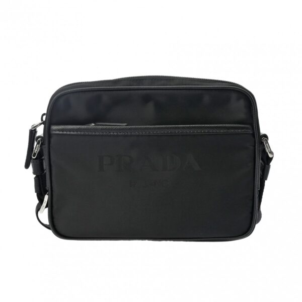 ik 00 0621622 2 Prada Nylon Saffiano Shoulder Bag Black